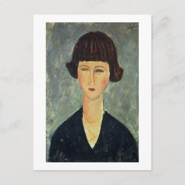 Young Brunette, 1917 (oil on canvas) Vykort (Framsida)
