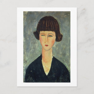 Young Brunette, 1917 (oil on canvas) Vykort