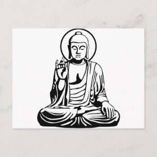 Young Buddha nr 1 (svart vitt) Vykort