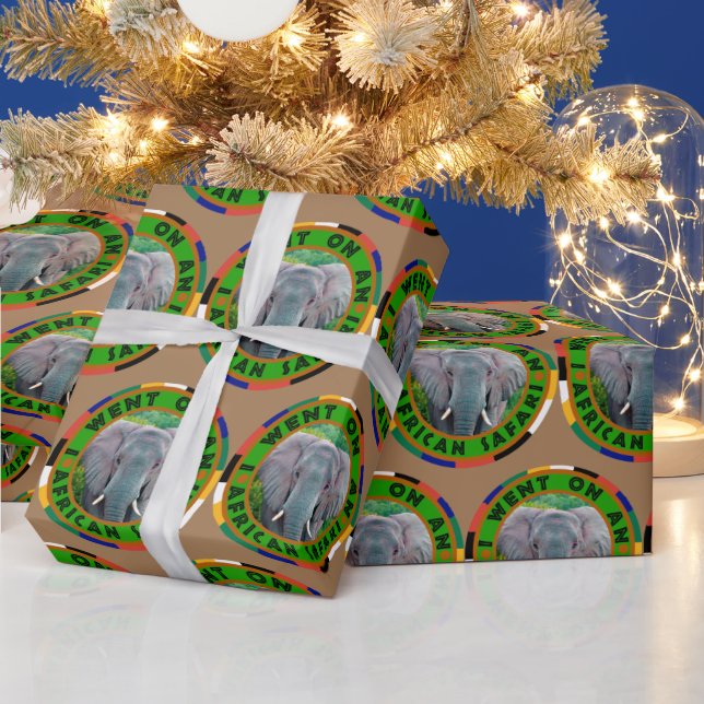 Young Bull Elephant African Safari Wrapping Papper Presentpapper (Helgdagar)