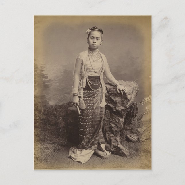 Young Burmese Girl, 1875 Vykort (Framsida)