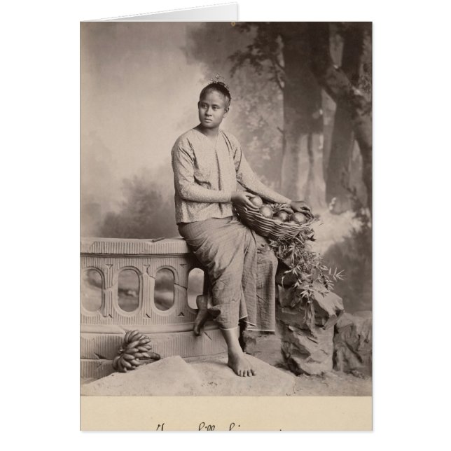 Young Burmese Girl, 1880 Hälsningskort (Framsidan)