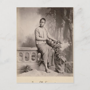 Young Burmese Girl, 1880 Vykort