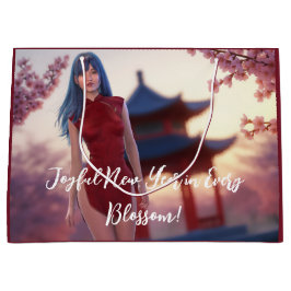 Young Cheongsam Beauty Posing for Chinese New Year