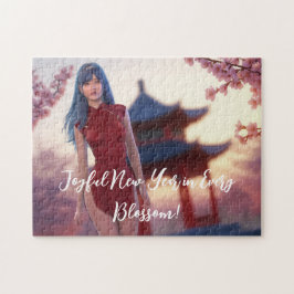 Young Cheongsam Beauty Posing for Chinese New Year Pussel