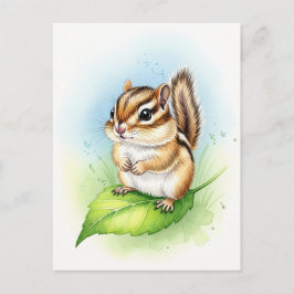Young Chipmunk Baby Vilda djur vykort