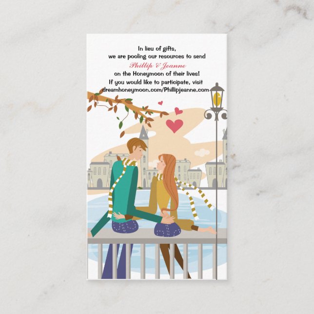 Young Couples Dream Honeymoon-begäran Infoga Tilläggskort (Framsida)