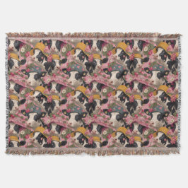 Young Cows Wearing Spring Hats In Strawberry Field Filt