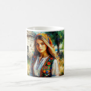 Young Croatian woman from Dalmatia Kaffemugg