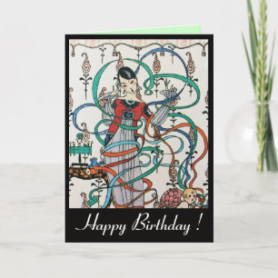 YOUNG DAM,COLORFUL RIBBON SWIRLS,CUPID Birthday Kort
