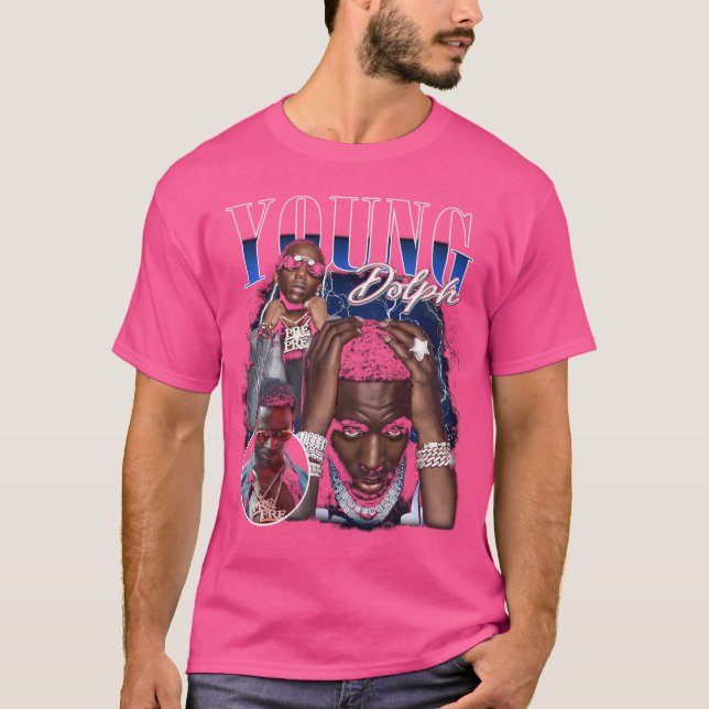 Young Dolph Retro Collage T Shirt (Framsida)