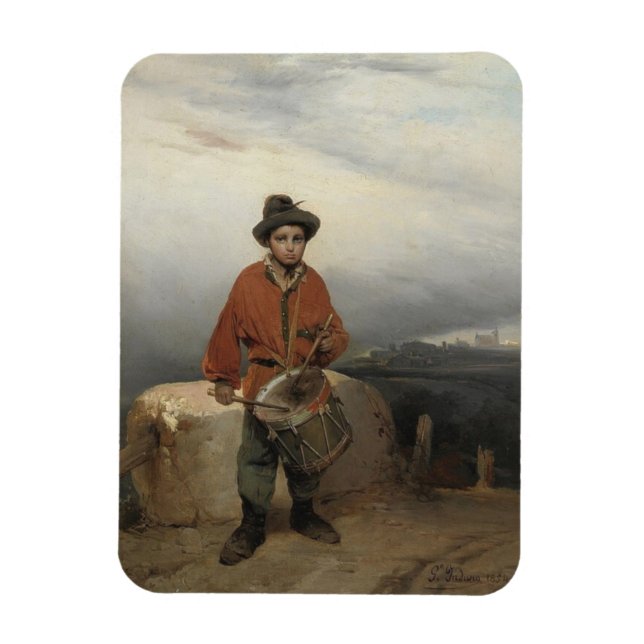 Young Drummer Boy (av Gerolamo Induno) Magnet (Vertikal)