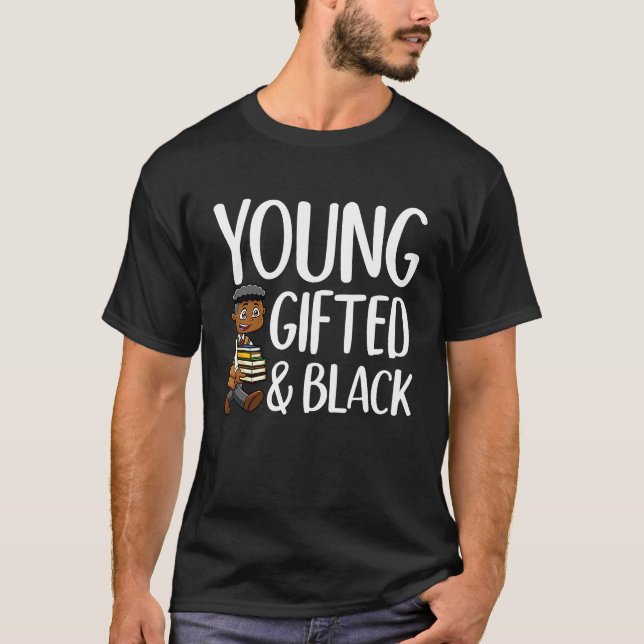 Young-ed and Black African American Youth Black Pr T Shirt (Framsida)