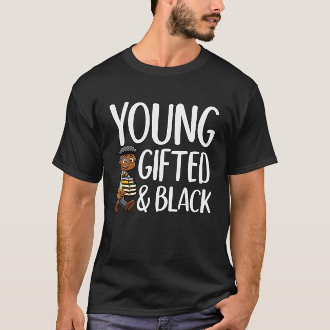 Young-ed and Black African American Youth Black Pr T Shirt (Framsida)
