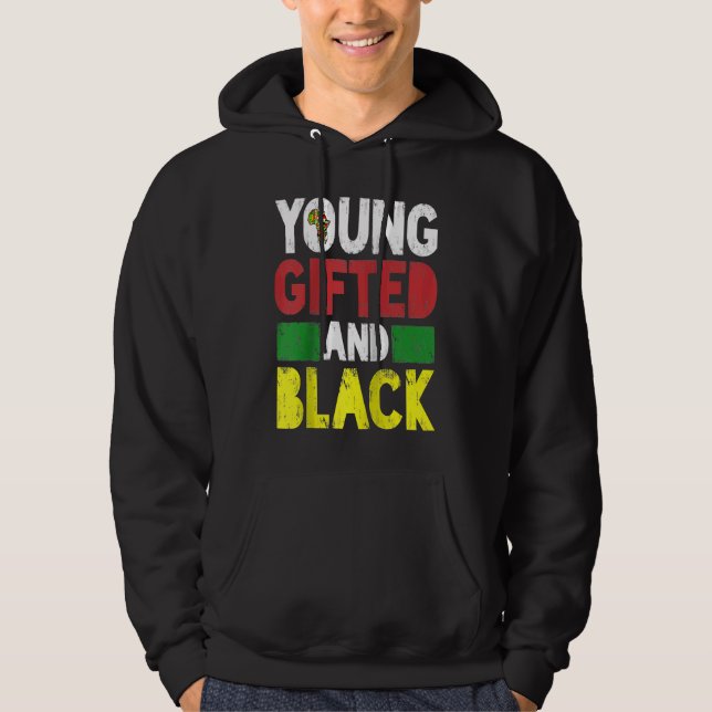 Young ed And Black African Pride Black History Mon Hoodie (Framsida)