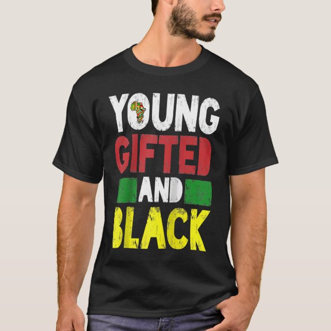Young ed And Black African Pride Black History Mon T Shirt (Framsida)