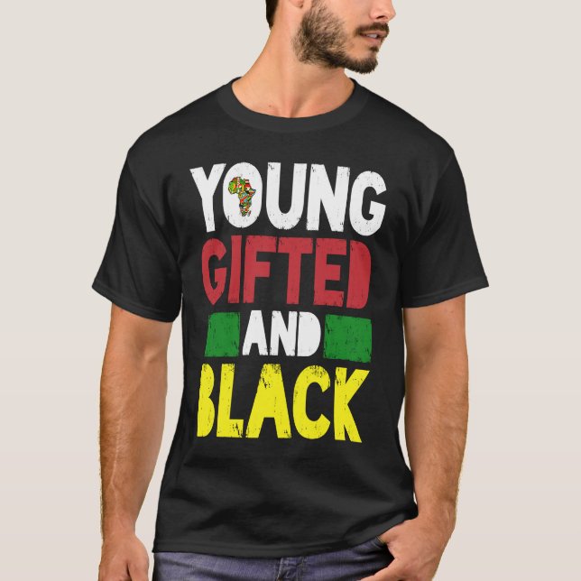 Young ed And Black African Pride Black History Mon T Shirt (Framsida)