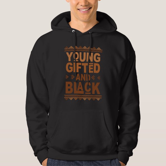 Young ed And Black Afro Black History Month Melani Hoodie (Framsida)