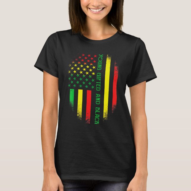 Young Ed and Black American Pride Black History Mo T Shirt (Framsida)