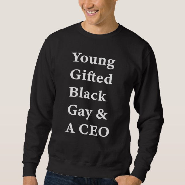 Young  ed Black Gay And A CEO Lång Ärmad Tröja (Framsida)