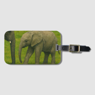 Young Elephant with Guardian in Grassy Reserve Bagagebricka