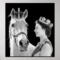Young Elizabeth II krona hennes häst
