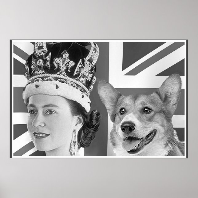 Young Elizabeth II och hennes Corgi Poster (Framsidan)