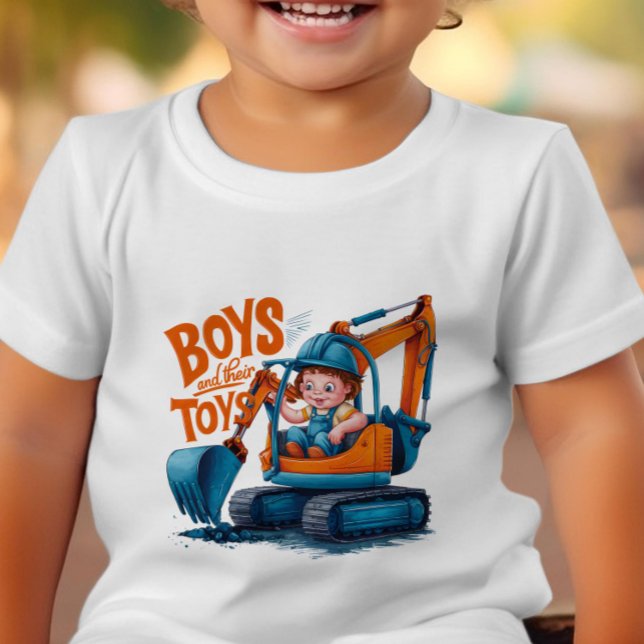 Young Explorer: Boy on Bulldozer T Shirt (Skapare uppladdad)