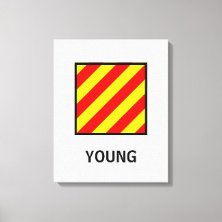 Young Family Namn Nautical Flagga Canvastryck