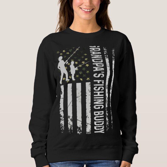 Young Fisherman Grandpas Fishing Buddy Pappa Son T Shirt (Framsida)