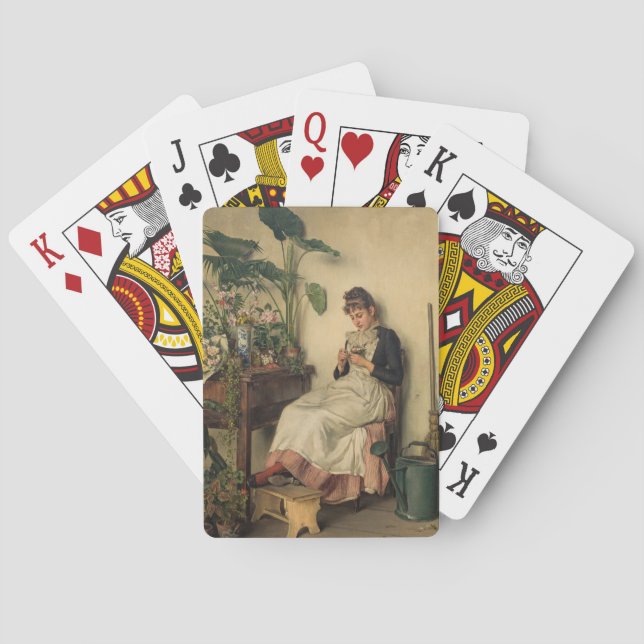 Young Florist (av Carl Zewy) Casinokort (Baksidan)