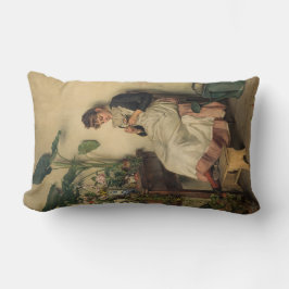 Young Florist (av Carl Zewy) Lumbarkudde