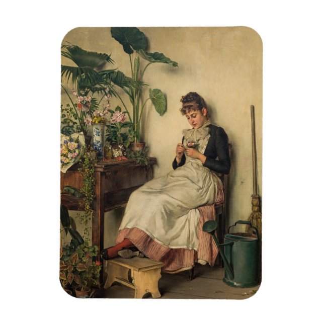 Young Florist (av Carl Zewy) Magnet (Vertikal)