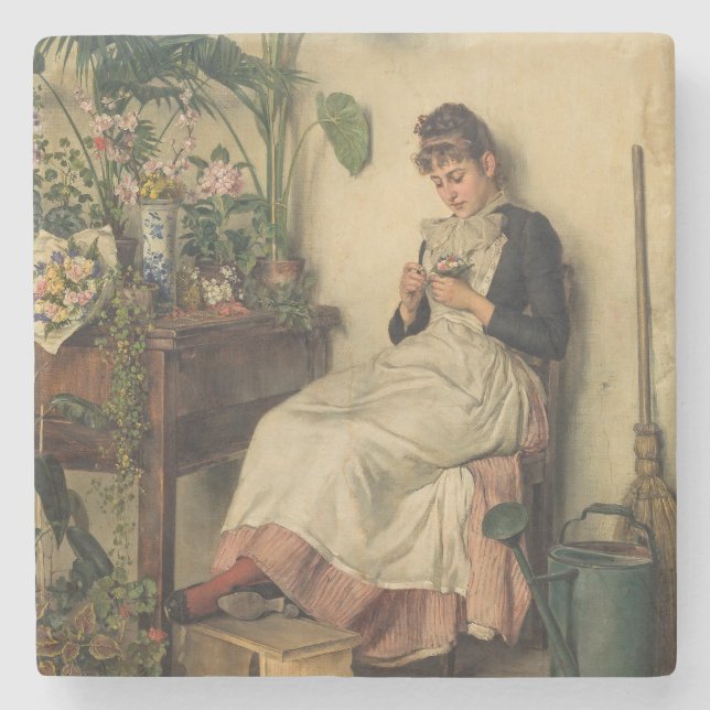 Young Florist (av Carl Zewy) Stenunderlägg (Framsidan)