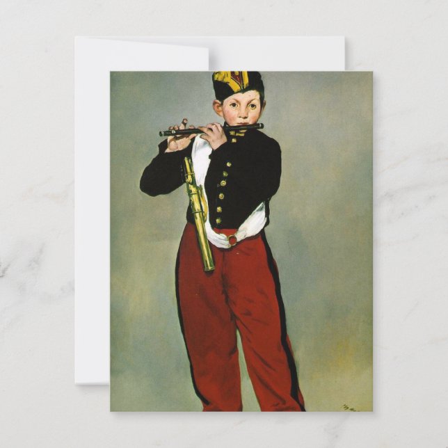 Young Flutist Fifer Manet Impressionist Painting Kort (Framsida)
