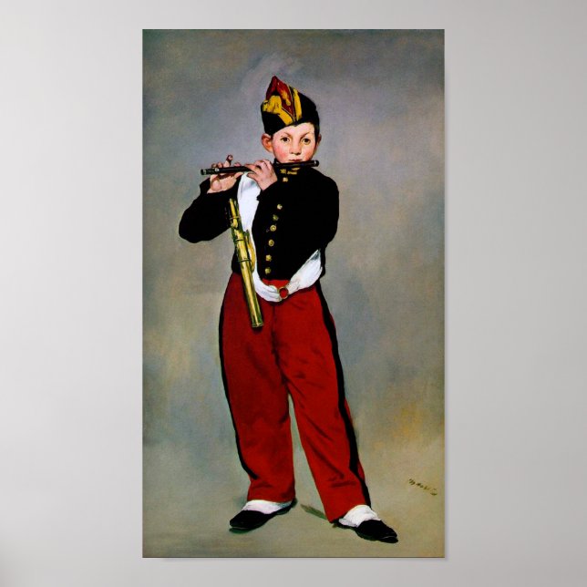 Young Flutist, The Fifer, Edouard Manet, 1866 Poster (Framsidan)