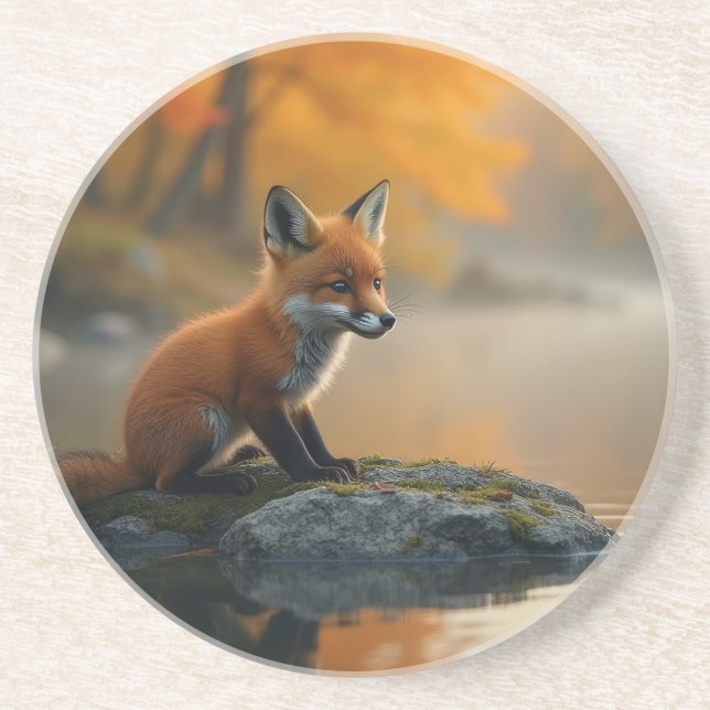 Young Fox på hösten Underlägg (Framsidan)
