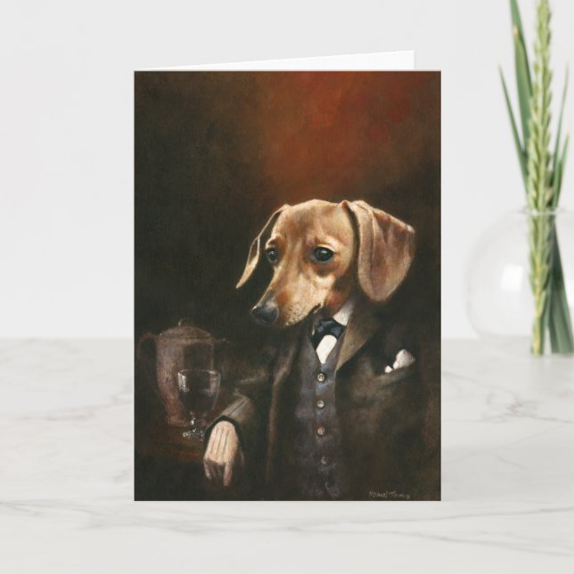 Young gentleman Dachshund Hälsning Card Kort (Framsida)