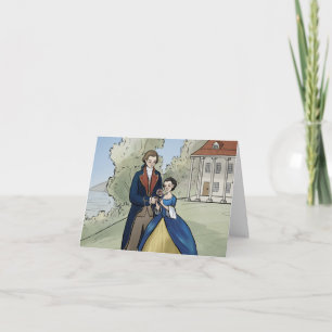 Young George och Martha Washington på Mount Vernon Tack Kort
