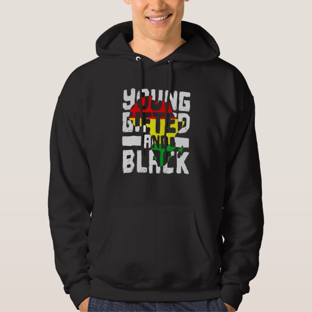 Young Gifted And Black African American Pride Hist Hoodie (Framsida)
