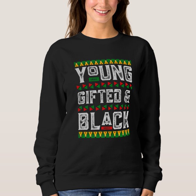 Young Gifted & Black History African American BLM  T Shirt (Framsida)