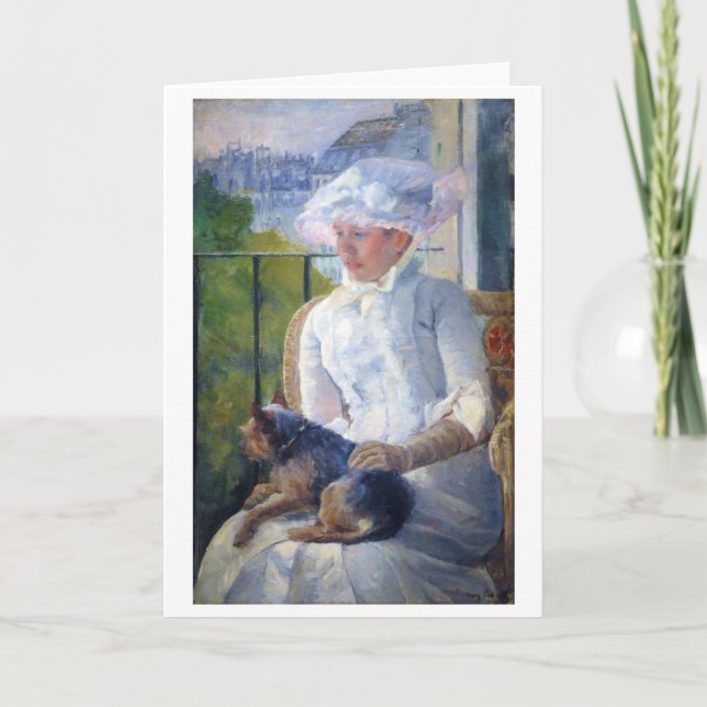 Young Girl and her Hund, Mary Cassatt Kort (Framsida)