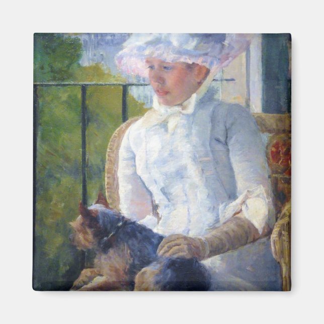 Young Girl and her Hund, Mary Cassatt Magnet (Framsidan)