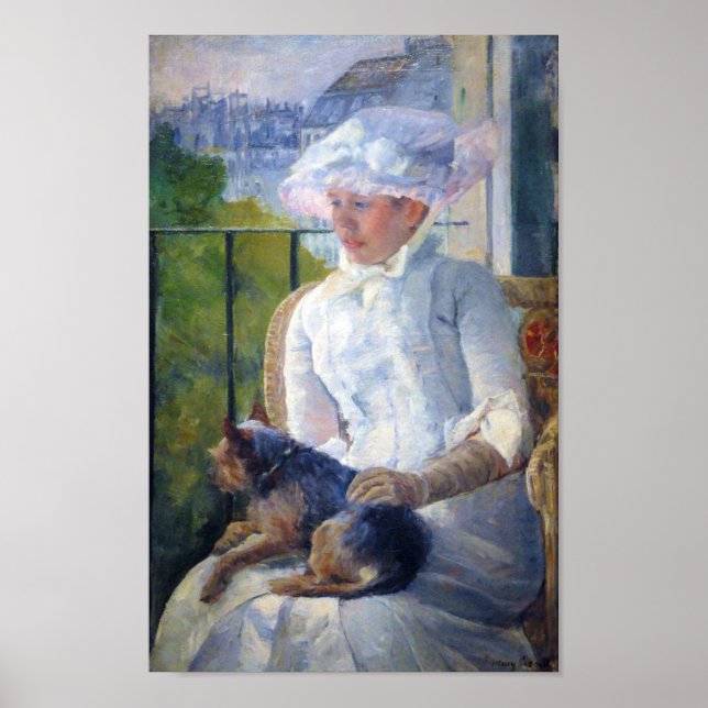 Young Girl and her Hund, Mary Cassatt Poster (Framsidan)