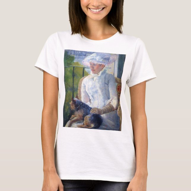 Young Girl and her Hund, Mary Cassatt T Shirt (Framsida)