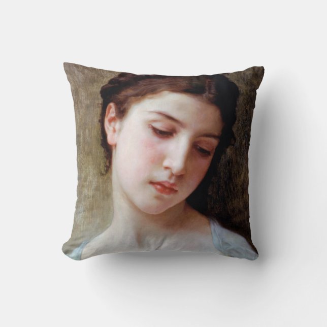 Young Girl, Bouguereau Kudde (Framsida)