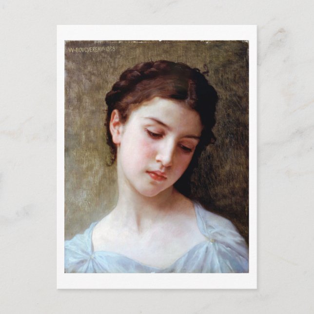 Young Girl, Bouguereau Vykort (Framsida)
