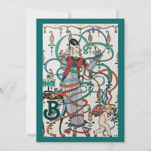 YOUNG GIRL,COLORFUL ROSETT BAND MÖHIPPA MONOGRAM INBJUDNINGAR