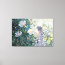*~* Young Girl FLOWERS TV2 Stretched Kanvastryck
