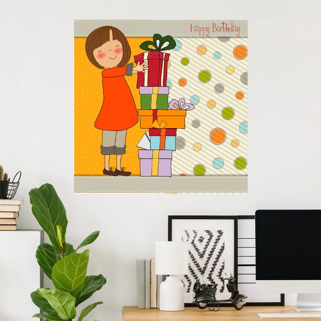 Young Girl Grattis på födelsedagen Poster (Skapare uppladdad)